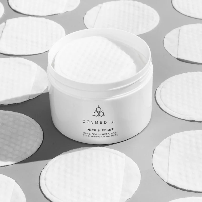 Prep & Reset Dual-Sided Lactic Acid Exfoliating Facial Pads | Cosmedix
